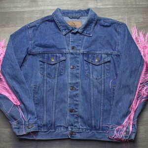 Vintage Jordache Jean Jacket Fringe Large